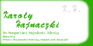 karoly hajnaczki business card