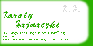 karoly hajnaczki business card